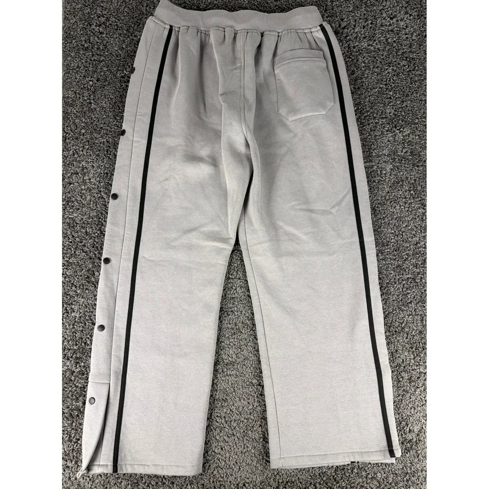 Jordan Flight Club Mens Snap Away Sweat Pants Grey Black Stripe 30x29 Jumpman
